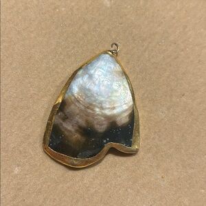 Gold and Brown Shell Pendant